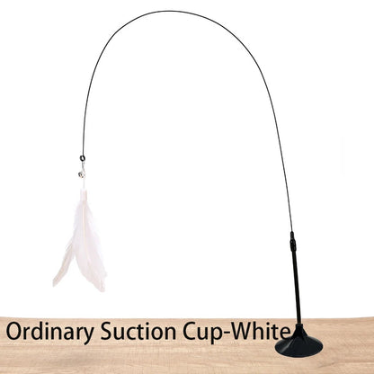 Interactive Cat Feather Toy — Suction Cup Wand for Hands-Free Play