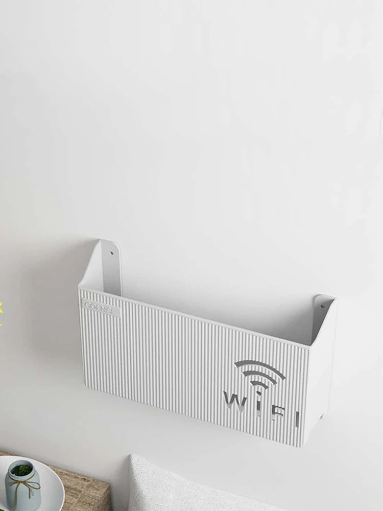 No-Drill Router Shelf – Wall-Mounted WiFi & TV Box Organizer with Strong Adhesive Hold