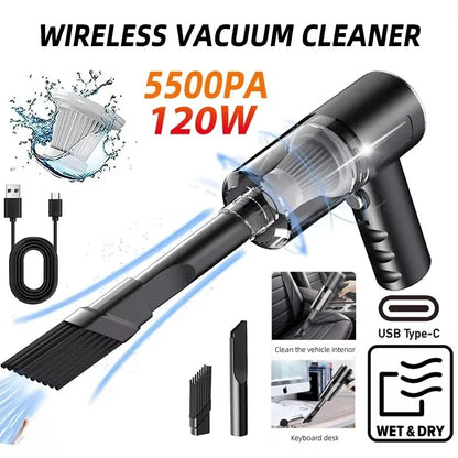 Portable Wireless Handheld Vacuum — Powerful Mini Cleaner for Car & Home