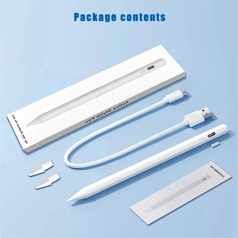 Stylus Pen for iPad – Palm Rejection, Power Display & Precision Drawing (Apple Pencil Compatible)