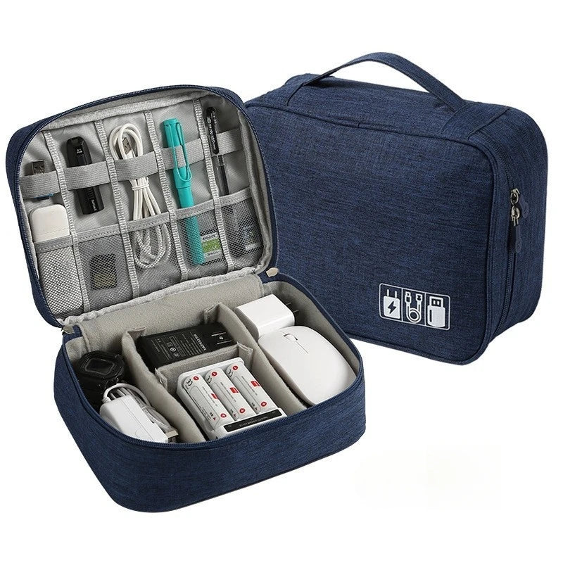 Waterproof Cable Storage Bag – Portable Electronic Organizer for Chargers, Cables & Accessories