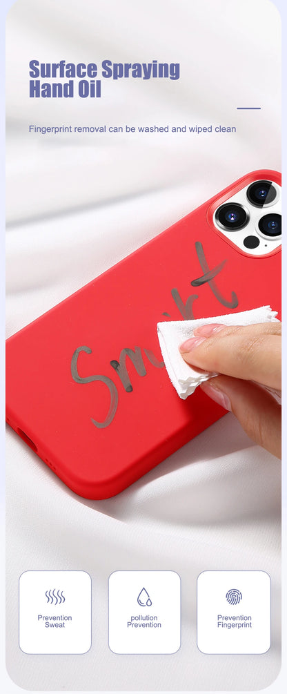 Luxury Liquid Silicone iPhone Case – Shockproof Slim Cover for iPhone 11–16 Pro Max & Plus