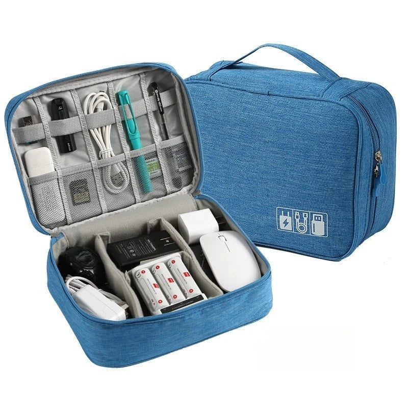 Waterproof Cable Storage Bag – Portable Electronic Organizer for Chargers, Cables & Accessories