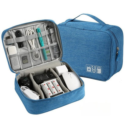 Waterproof Cable Storage Bag – Portable Electronic Organizer for Chargers, Cables & Accessories