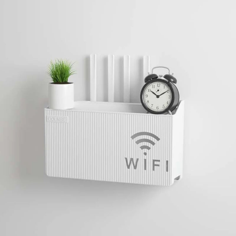 No-Drill Router Shelf – Wall-Mounted WiFi & TV Box Organizer with Strong Adhesive Hold
