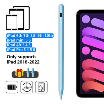 Stylus Pen for iPad – Palm Rejection, Power Display & Precision Drawing (Apple Pencil Compatible)