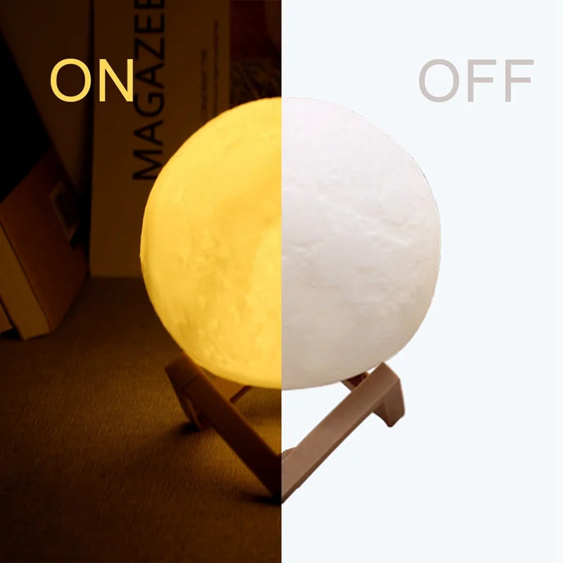 Mini Moon Lamp Night Light — Soft LED Bedroom Light (7 Color Modes)