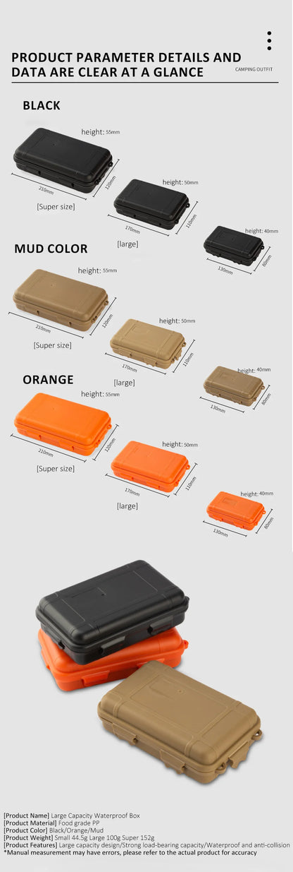 EDC Outdoor Tool Box – Waterproof Shockproof Survival Storage Case for Camping & Fishing Gear