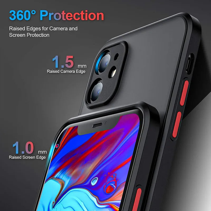 Shockproof Matte iPhone Case – Anti-Scratch Protective Cover