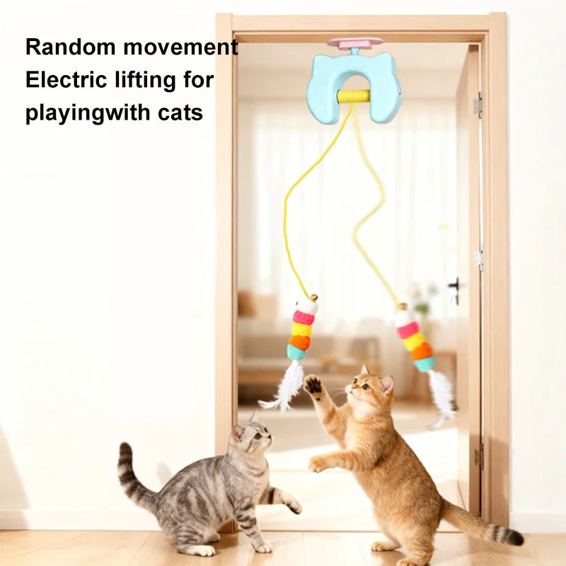 Automatic Cat Teaser Toy — Electric Feather Swing Toy for Interactive Play