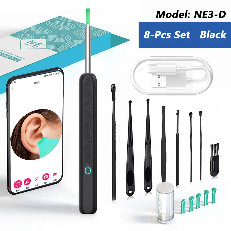 Visual Ear Cleaner with Camera – HD Otoscope Ear Wax Removal Tool with LED Light