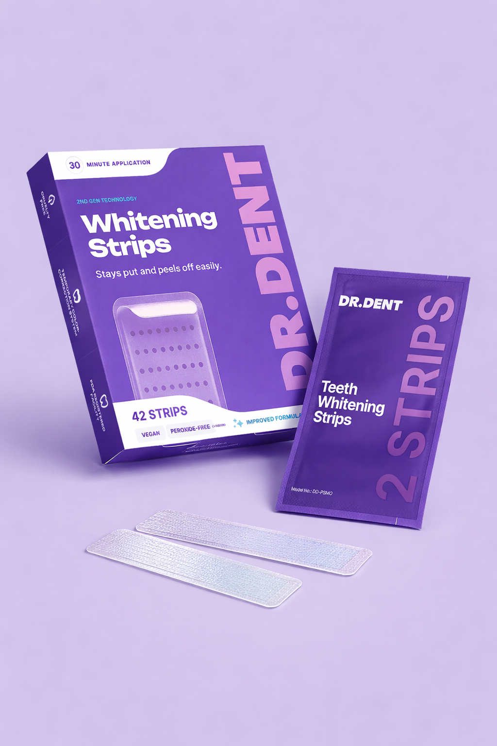 Purple Teeth Whitening Strip No Sensitive Teeth Bleaching Strip Colour Corrector Instant Teeth Clean Strip,At-Home Teeth Whiter