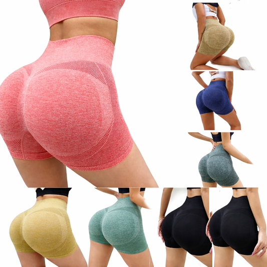 High Waist Seamless Gym Shorts – Sculpting Push-Up Fitness Shorts for Workout, Running & Yoga